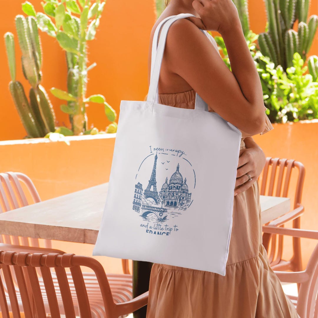 Travel Therapy Canvas Tote Bag: Mexico, Italy, France Design - Etsy