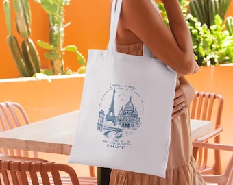 Travel Therapy Canvas Tote Bag: Mexico, Italy, France Design