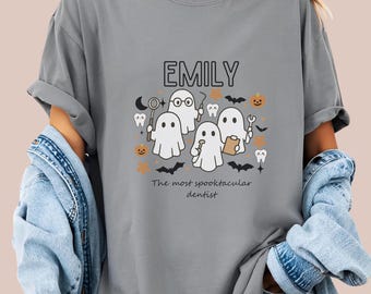 Personlig Halloween-spök-T-shirt: Anpassad yrkeströja