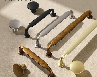 Antique Bronze Cabinet Handles | Vintage Door Pulls for Kitchen, Wardrobe, and Dresser |Furniture Hardware Knobs and Pulls, Brushed Nickel