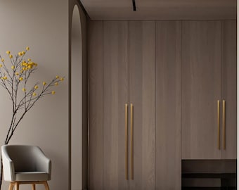 Bronze Gold Long Cabinet Pull Handle | Black Hidden Cabinet Handle| Extra long Curved dresser handle | Long Furniture Handle| Door Long Pull