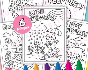 Spring Coloring Pages, Kids Activity Sheets (PDF Download)