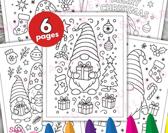 Christmas Gnome Coloring Pages (PDF Download)