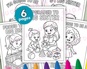 Big Sister Coloring Pages, Printable Activity (PDF Pattern)