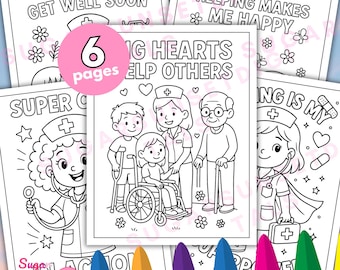 Verpleegkundige kleurplaten voor kinderen, activiteitenbladen ziekenhuis (pdf)