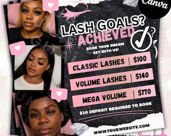 Lash Template, Beauty Salon Promo (Canva, Digital Download)