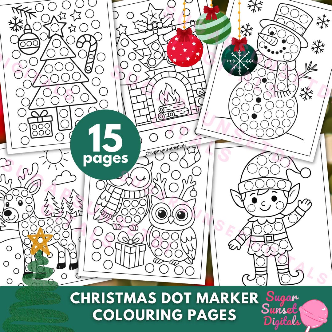 Christmas Dot Marker Pages Do-a-dot Printable for Kids Holiday Coloring ...