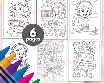 Kleurplaten videogames | Leuke gamerkunst voor kinderen (digitale download)
