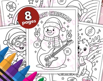 Retro Christmas Coloring Pages: Vintage Holiday Designs (PDF)