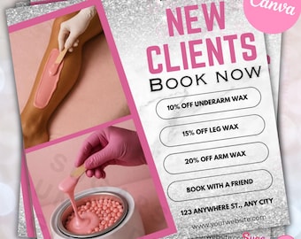 Wax Booking Flyer Template: Editable Canva Design (Digital Download)