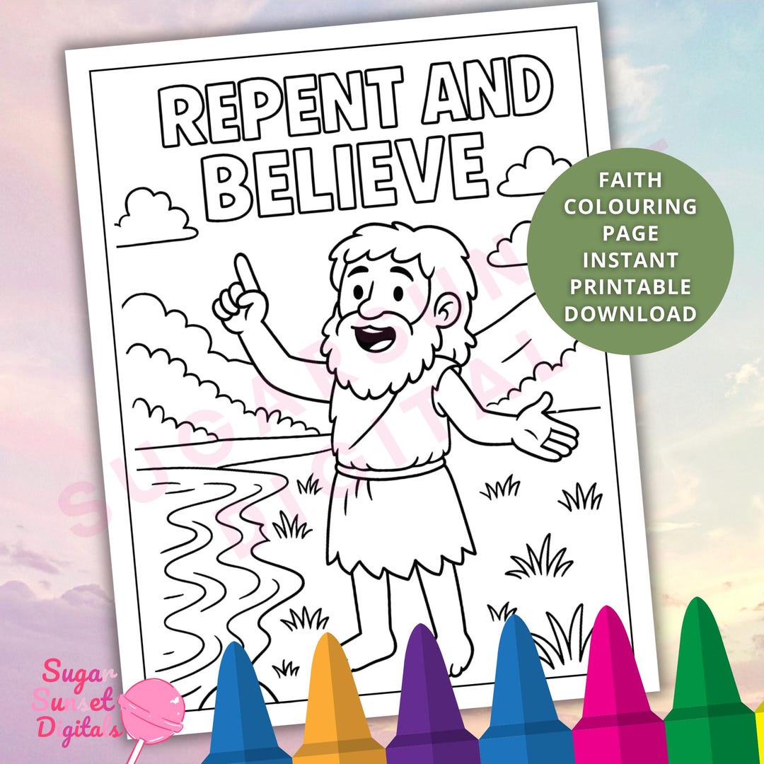 John the Baptist Coloring Page Printable | Bible Story Kids Activity ...
