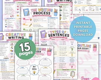 15-Page Writing Reference Bundle, Graphic Organizers, Essay Outlines (PDF Download)