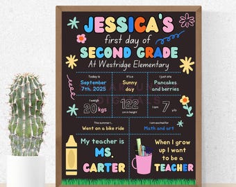Editable First Day of School Sign: Back to School Photo Prop (Digital Download)