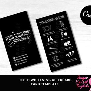 Teeth Whitening Aftercare Card: Editable Dental Instructions (Digital Download)