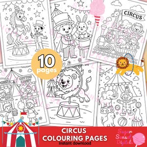 Circus Coloring Pages: Big Top, Clown, Carnival (PDF)