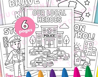 Police Coloring Pages | Kids Community Helpers Activity (Digital Download)