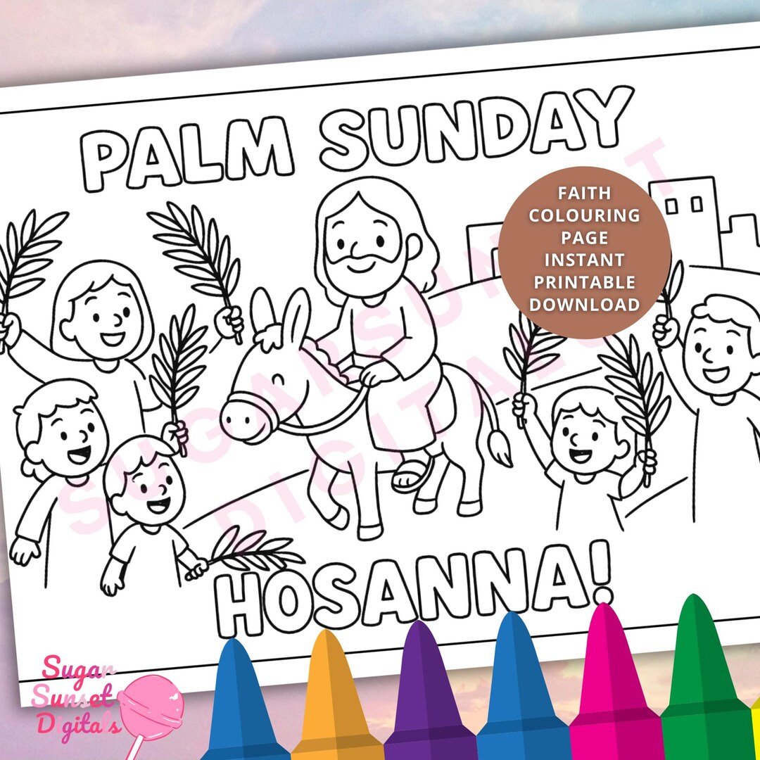 Palm Sunday Coloring Page for Kids | Christian Easter Activity ...