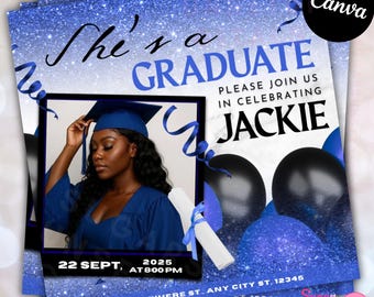 Graduation Party Flyer Template: Class of 2025, Editable Canva Invite (Digital Download)