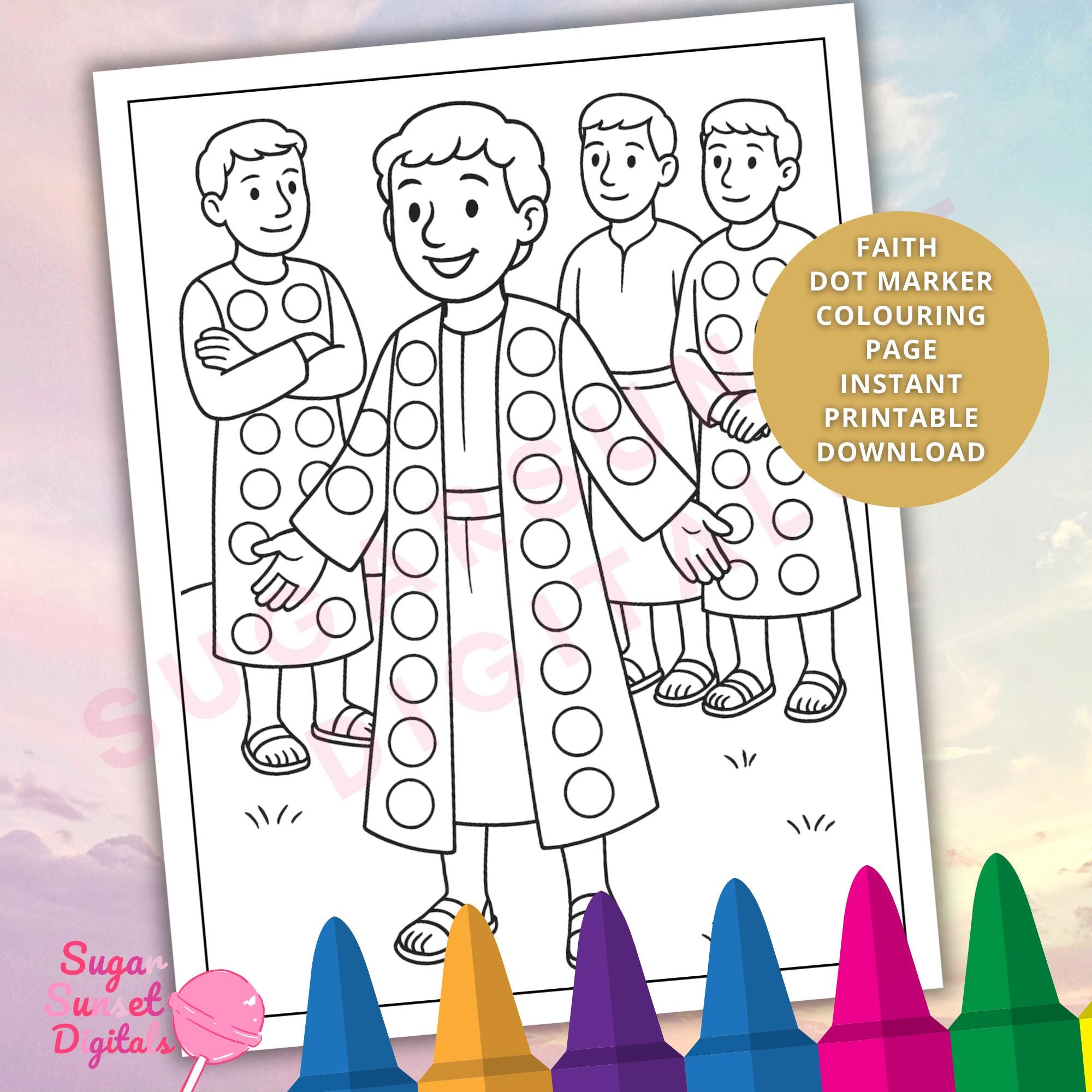 Joseph Colorful Coat Dot Marker Coloring Page | Bible Preschool ...