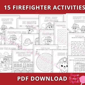 Firefighter Kids Activities: Printable Coloring Pages, Mazes (PDF Download)