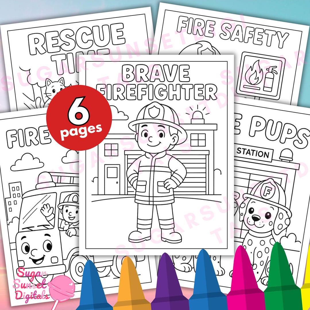 Firefighter Coloring Pages for Kids | Fire Truck, Fire Safety Activity ...