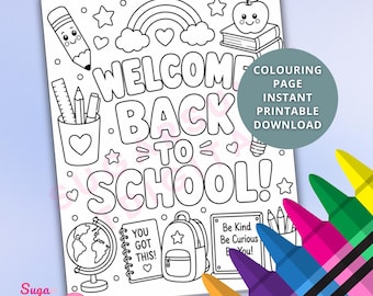 Back to School Coloring Page | First Day Activity | Printable PDF Download