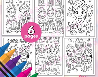 Spa Day Coloring Pages Self Care Coloring Sheets Relaxing Printable Art