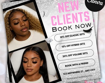 Lash Flyer Template: Editable Canva Lash Tech Booking Form (Digital Download)