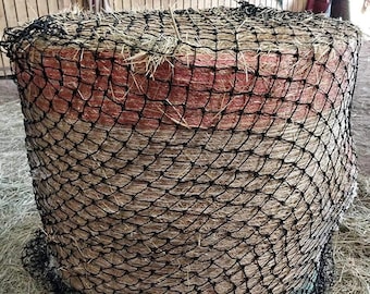 Rete per fieno a balle rotonde - SlowFeeder con fori piccoli per fieno e insilato, 7 piedi