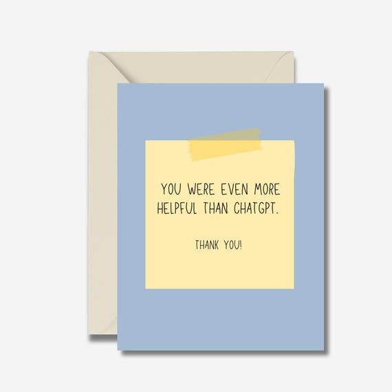 Funny Coworker or Friend Thank You Card: ChatGPT Design