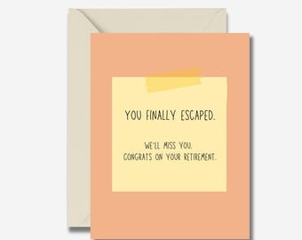 Biglietto di auguri per il pensionamento di un collega, biglietto divertente per un collega