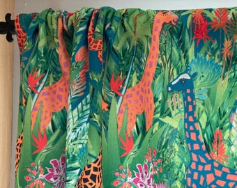 Velvet Safari Giraffe Valance & Curtains!