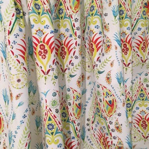 Paisley Turquoise, Red, Yellow, Lime Green Cafe Valances, Window treatments, kitchen curtain, bathroom or bedroom valance or curtains image 4