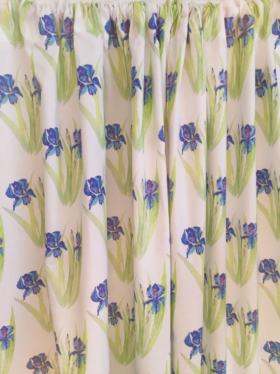 Spring Flowers In Bloom Purple Turquoise Lime Green Cafe Spring Flowers In Bloom Purple, Purple And Lime Green Shower Curtain