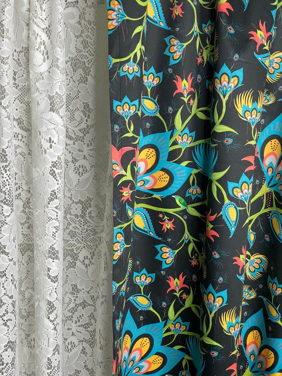 Red and turquoise on sale curtains