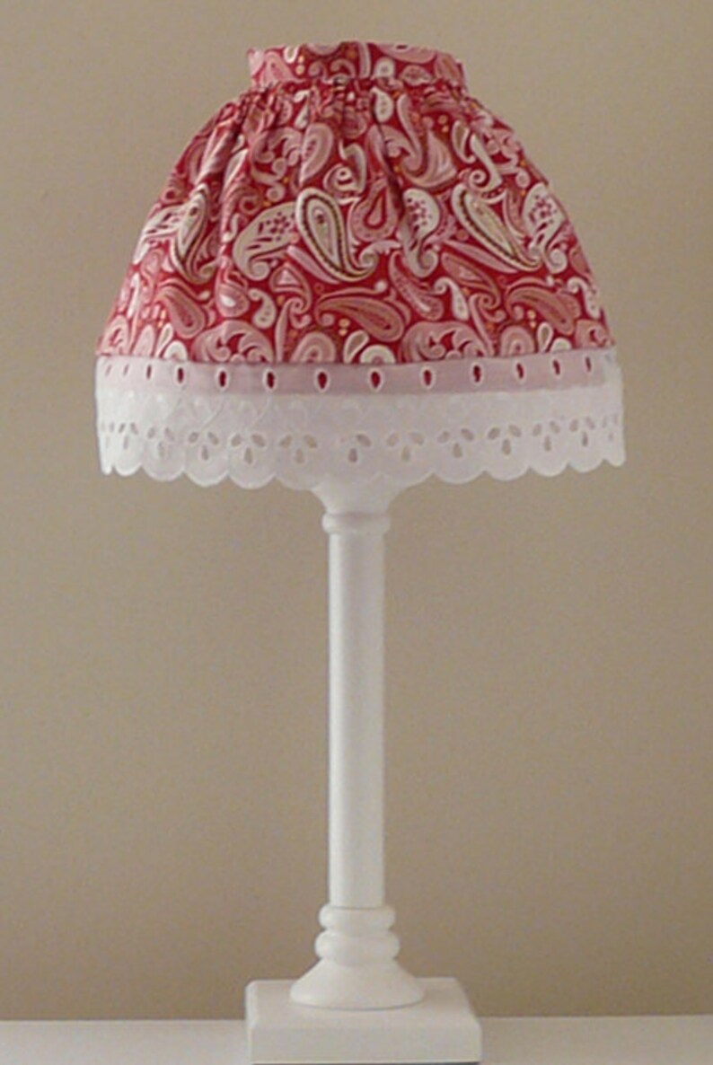 Pretty Pink And Red Paisley Lamp Shade Cover For Baby Or Little Girls Room
