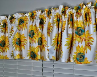 Yellow Sunflower! Original Acrylic Sunflower Painting,  New Handmade Valances and Curtains! Custom Sizes Available