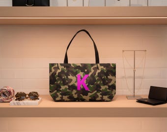 Personalized Camo Weekender Bag, Monogrammed Travel Tote