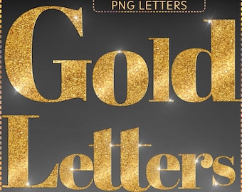 Glitter gouden clipart-png-bestand | Glitterletters | Glitterachtig gouden lettertype | Sublimatiealfabet |Directe download