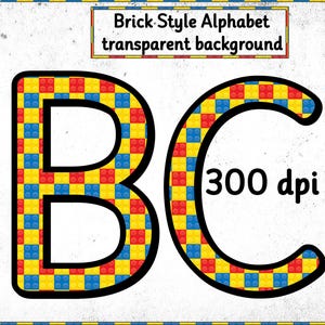 Puzzle Font Letters and numbers Clipart | Brick Style Alphabet transparent background | Digital Download| Instant download