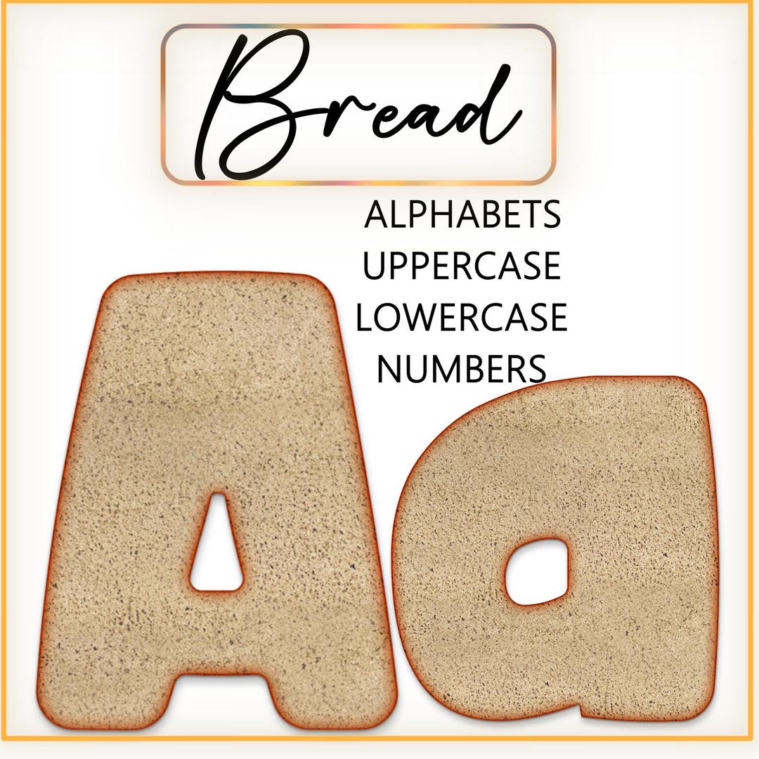 Bread Alphabet Letters & Numbers Set – Cute Bakery Style Uppercase ...
