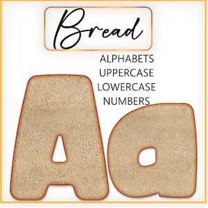 Bread Alphabet Letters & Numbers Set – Cute Bakery Style Uppercase, Lowercase and Numeric Characters for Creative Designs