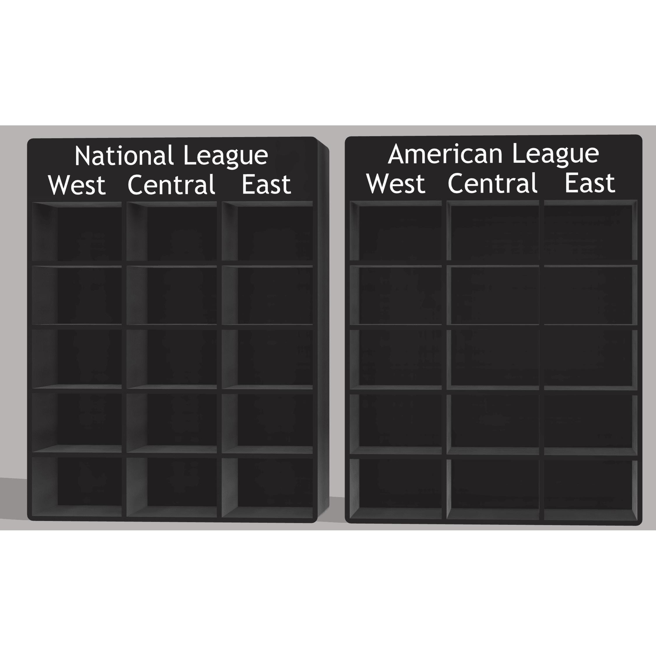 3D Printed MLB Standings Board Shelf – Fits Rawlings Mini Baseball