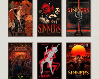 Filmposter Sinners, kunst aan de muur wordt afgedrukt, kunstposter, canvas materiaal cadeau, aandenken, woondecoratie, live kamer kunst aan de muur