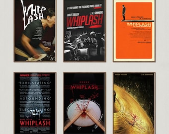 Plakat filmowy „Whiplash”, wydruki artystyczne na ścianę, plakat artystyczny, prezent z płótna, pamiątka, wystrój domu, sztuka ścienna do pokoju dziennego