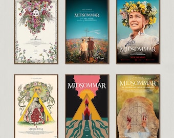 Póster de la película Midsommar, impresiones de arte mural, póster artístico, lienzo para regalo, recuerdo, decoración del hogar, arte mural para sala de estar