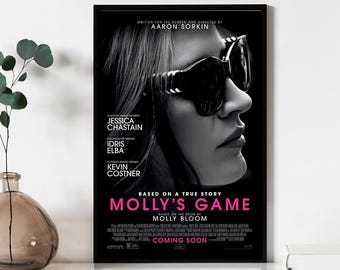 Filmposter Molly's Game, kunst aan de muur, canvas materiaal cadeau, aandenken, woondecoratie, live kamer kunst aan de muur