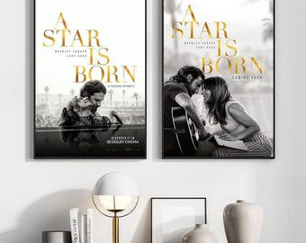 Póster de la película "Ha nacido una estrella" (2018), impresiones de arte mural, lienzo para regalo, recuerdo, decoración del hogar, arte mural para sala de estar.