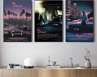 Drive Movie Poster, Wall Art Prints, Canvas Material Gift, Keepsake, Home Decor, Live Room Wall Art