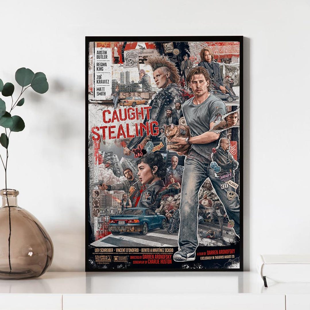Caught Stealing Movie Poster, Wall Art Prints, Canvas Material Gift ...